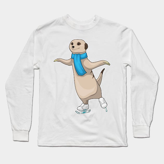 Meerkat Ice skating Ice skates Long Sleeve T-Shirt by Markus Schnabel